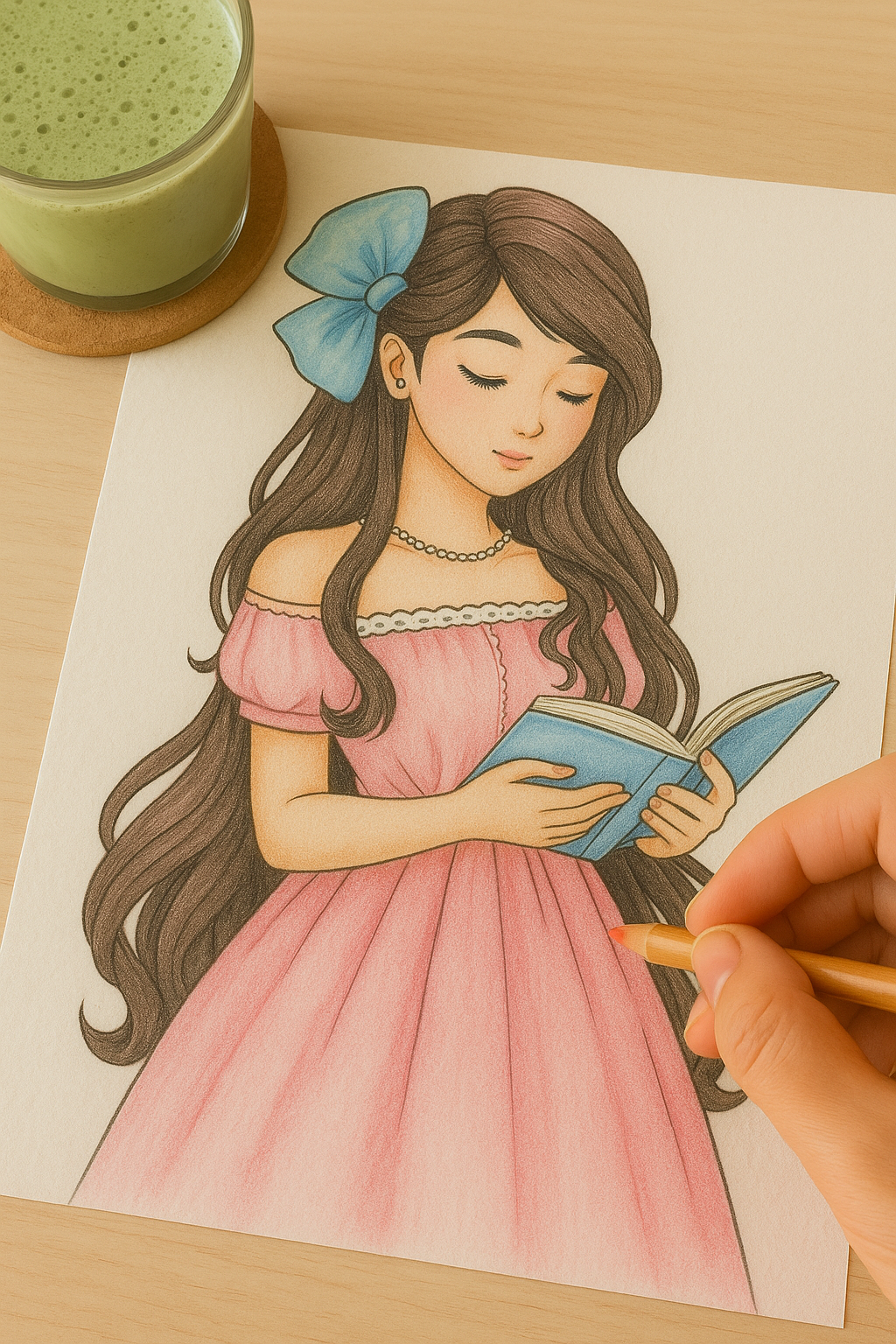 Reading Girls Coloring Book